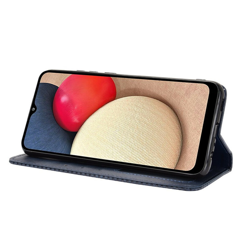 Flip Cover Samsung Galaxy A02s Vintage-Leder-Effekt Stilisiert