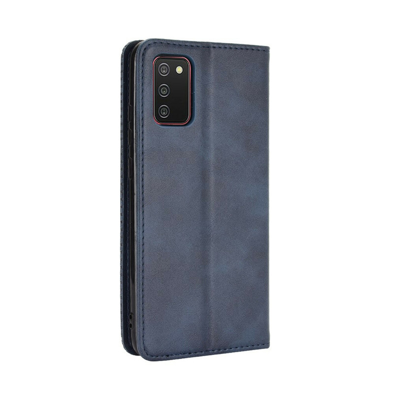Flip Cover Samsung Galaxy A02s Vintage-Leder-Effekt Stilisiert