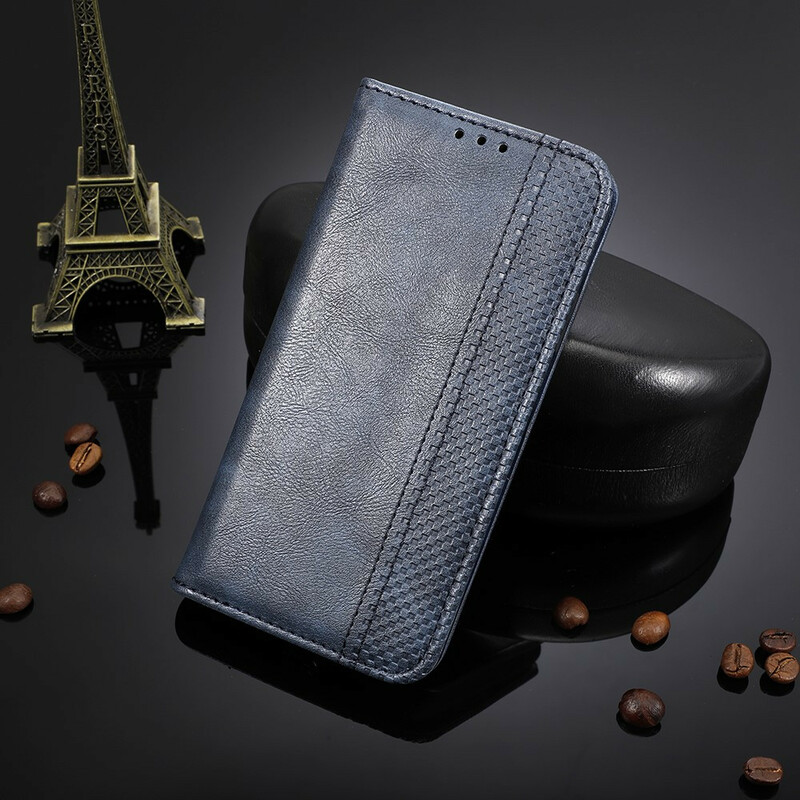 Flip Cover Samsung Galaxy A02s Vintage-Leder-Effekt Stilisiert