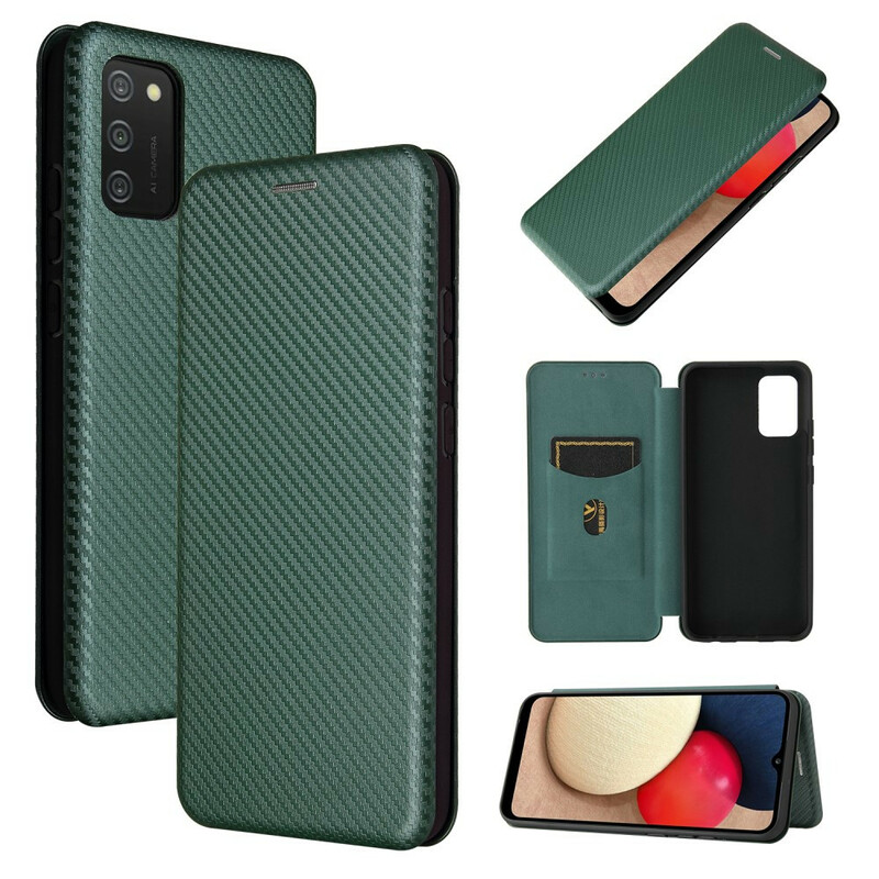 Flip Cover Samsung Galaxy A02s Kohlefaser