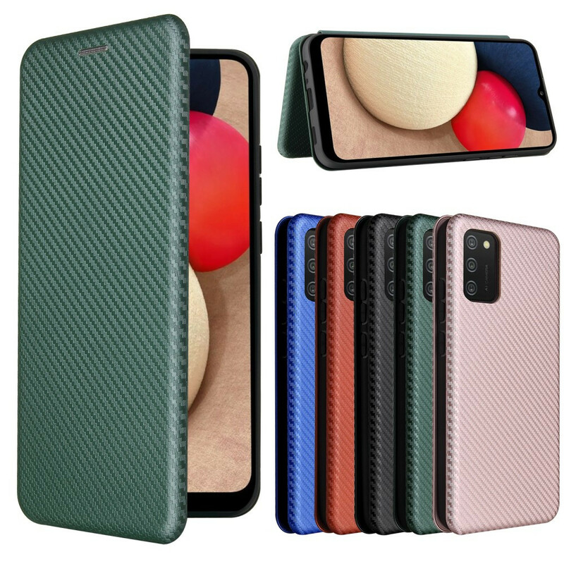 Flip Cover Samsung Galaxy A02s Kohlefaser