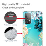 Samsung Galaxy A72 5G Cover Transparent Aquarell Blumen