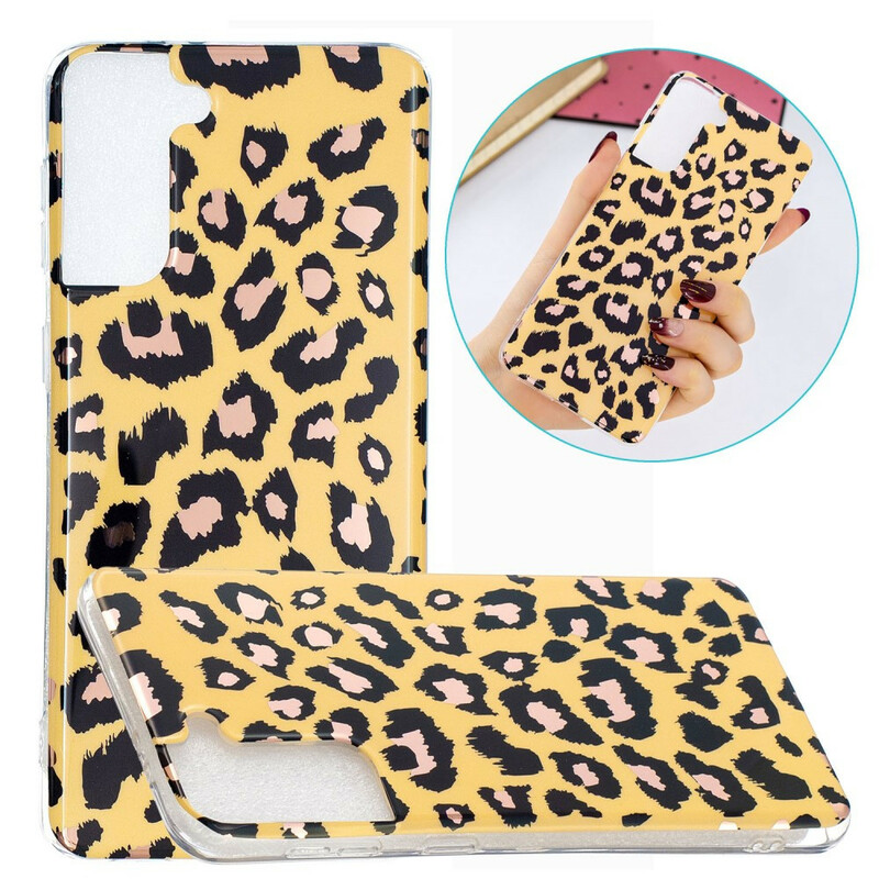 Samsung Galaxy S21 Plus 5G Marmor Leopard Style Cover
