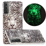 Samsung Galaxy S21 5G Leopard Fluoreszierendes Cover