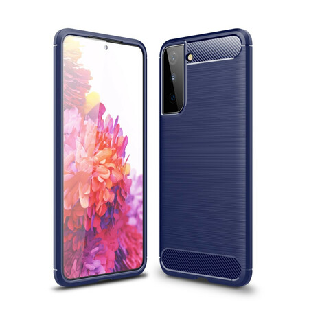 Samsung Galaxy S21 5G Kohlefaser Cover Gebürstet