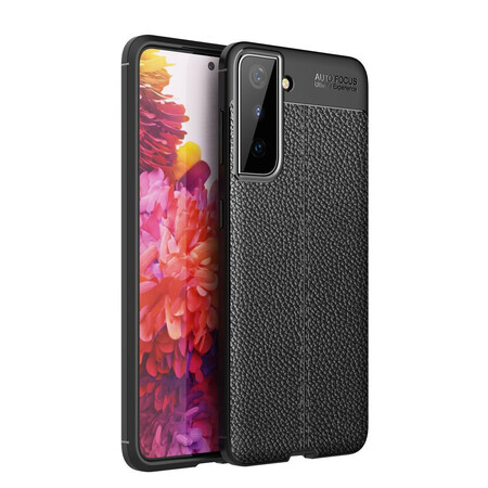 Samsung Galaxy S21 5G Cover Lederoptik Litchi Double Line