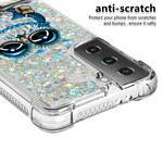 Samsung Galaxy S21 5G Miss Eule Glitter Cover