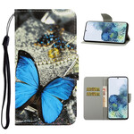 Samsung Galaxy S21 5G Hülle Variationen Schmetterlinge mit Riemen
