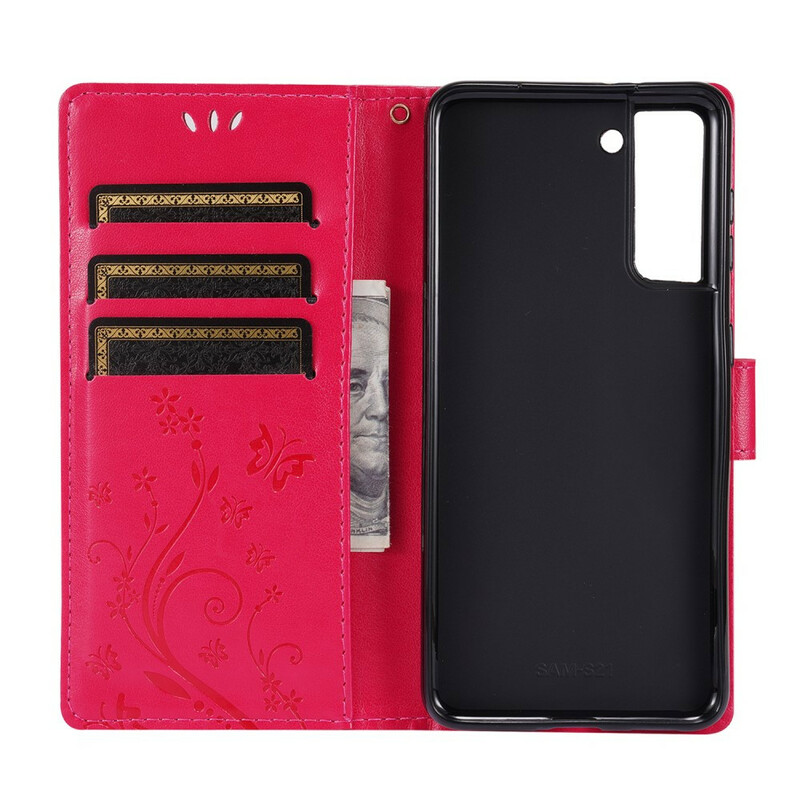 Hülle Samsung Galaxy S21 5G Schmetterlinge im Wind