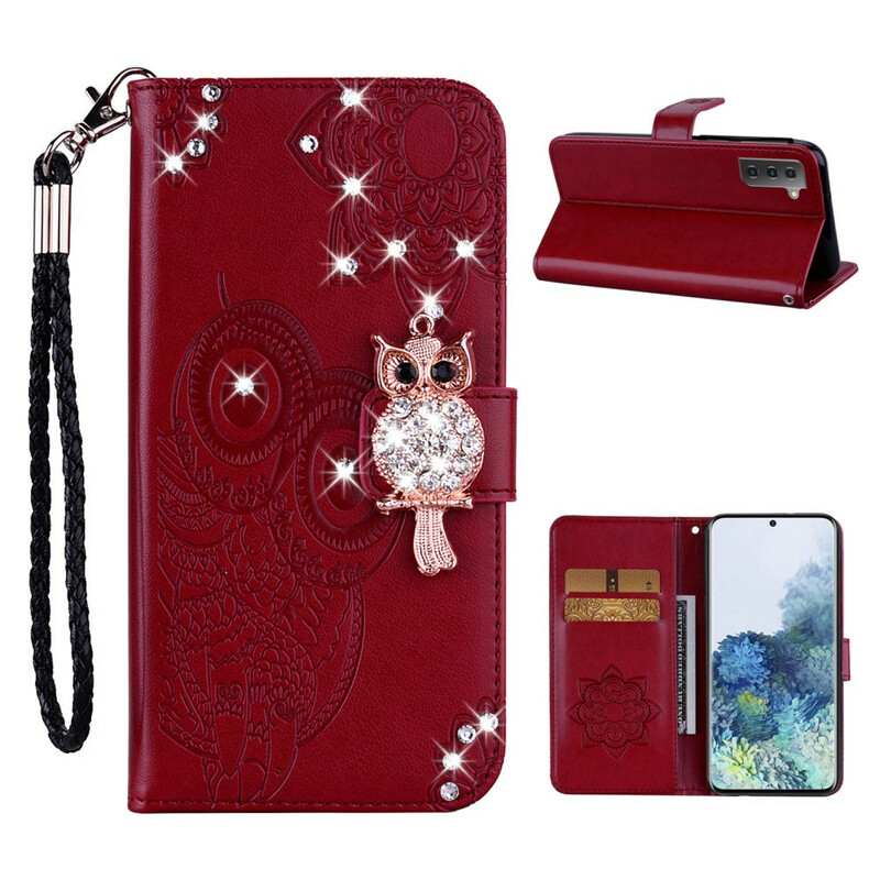 Samsung Galaxy S21 5G Hülle Eule Mandala und Charm