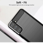 Samsung Galaxy S21 5G Kohlefaser Cover Gebürstet MOFI